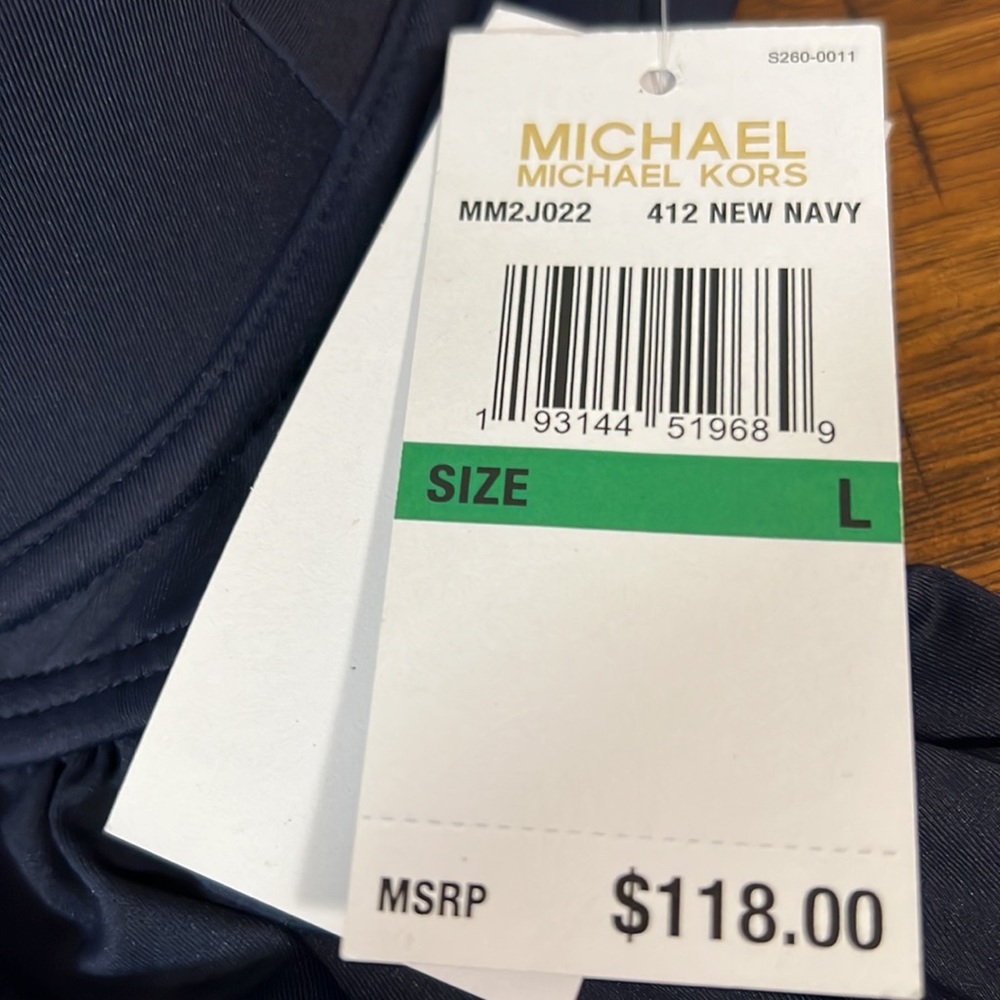 MICHAEL Michael Kors Women's Set Baby Doll Tankini Top Navy Blue+ Bikini Bottom - Picture 3 of 12